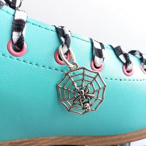 4/$20 Spider web shoe charm for roller skates and boots shoelace accessory charm